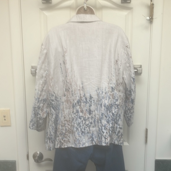 Coldwater Creek Womens Open Front Linen Blazer - Picture 2 of 6